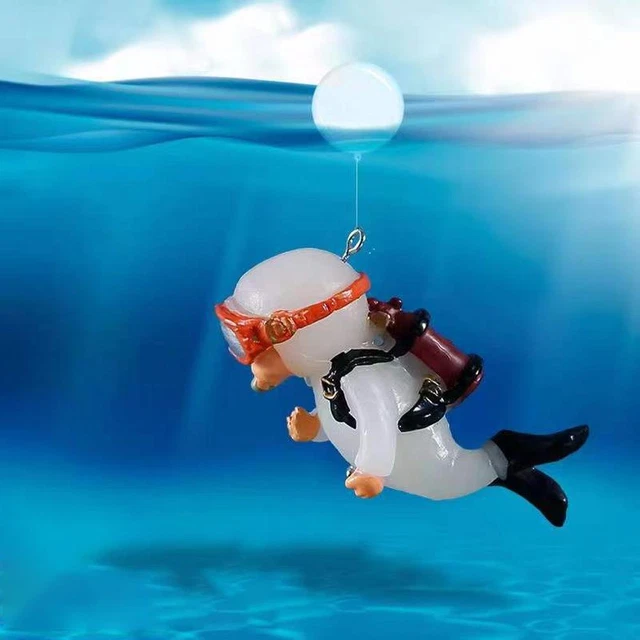 1 X Air Action Exploring Scuba Diver Fish Tank Aquarium Decor✨ Ornament I8V3