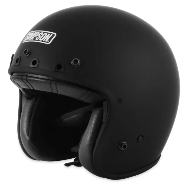 Simpson Motorcycle CHOP3LG Chopper Helmet US FLAT BLACK LG