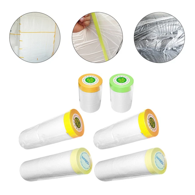 6 rollos de papel de enmascarar 2500x19,5 cm película de plástico grueso