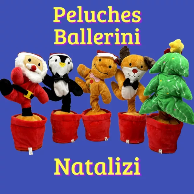 Peluche natalizio ballerino danzante parlante giocattolo bambino ricaricabile