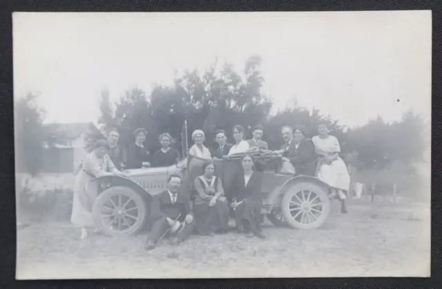 Carte postale photo cabriolet MORRIS DE DION BOUTON ? automobile famille Nantes