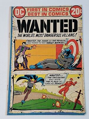 Wanted 2 DC Comics Batman Joker Flash Trickster Bronze Age 1972