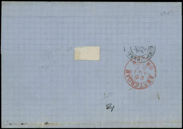 n°29A bande de 3, sur lettre taxée à destination d'Amsterdam Pays-Bas - TB 2