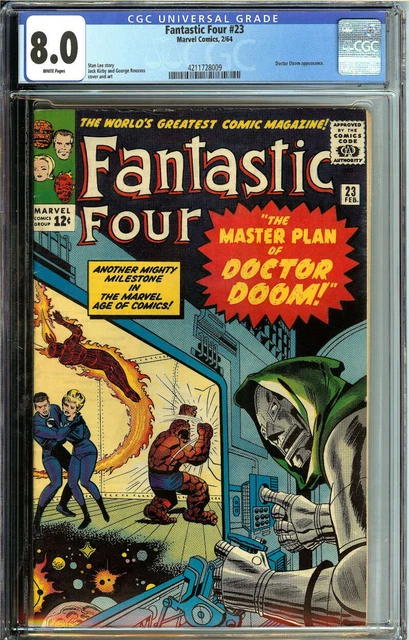 Fantastic Four #23 Cgc 8.0 White Pages // Doctor Doom Appearance Marvel 1964