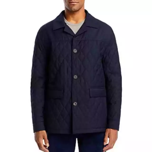 Corneliani Diamond Quilted Jacket Navy, IT 52 6R US 42