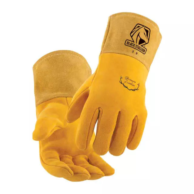 Black Stallion Mighty MIG 39 Reversed Grain Deerskin Lined MIG Gloves Med