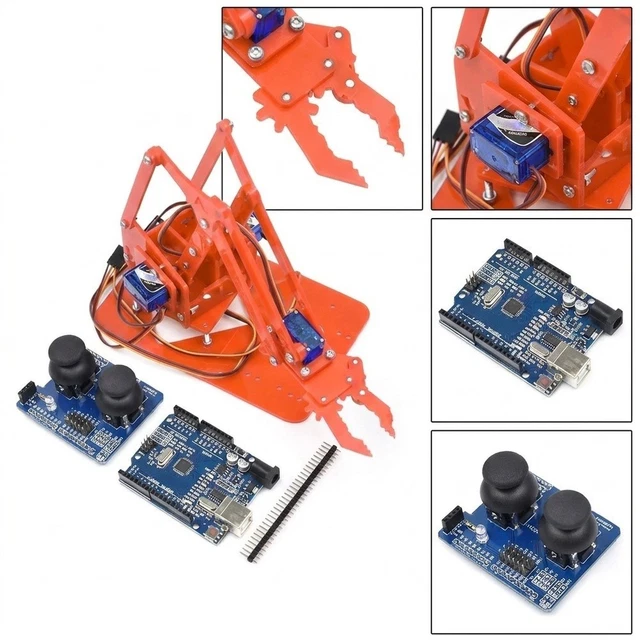 UNASSEMBLED ACRYLIC ROBOT Arm with Claw for Arduino for steam Education ...