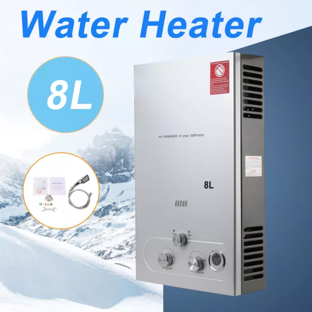 8L Instant Gas Hot Water Heater Portable LPG Camp Shower System Caravan Outdoor