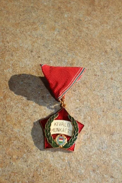 Hungary Hungarian Bagde for Excellent Labor Medal Communist Era Red Star