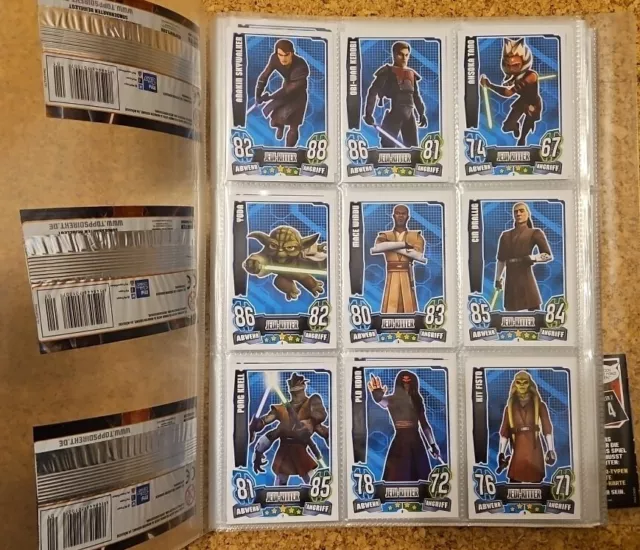 Topps Force Attax Clone Wars Serie 4 Sammel-Mappe Album mit 226 Karten FAST VOLL