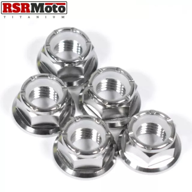 Titanium Nyloc Sprocket Nuts M10x1.25 Honda Kawasaki Suzuki Triumph Yamaha x5