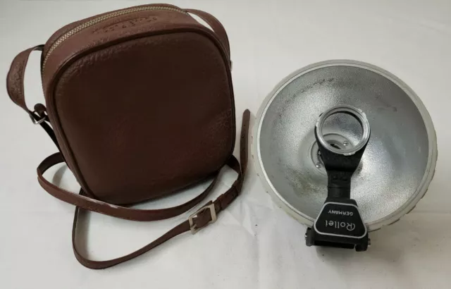 Vintage Rollei Rolleiflash Light Flash Unit w/Leather Carrying Case VG Condition