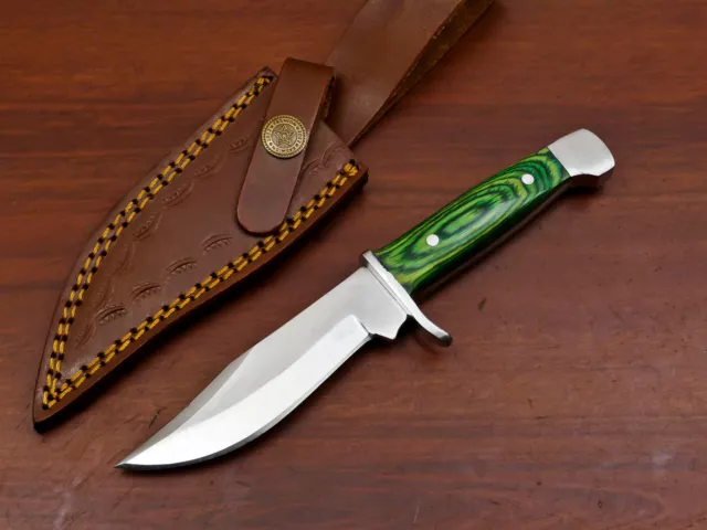 Custom Hand Made D2 Blade Steel Skinning Hunting Knife- Pakka Wood - Hb-4616