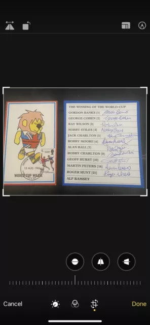 signed / autographed England 1966 team Bobby Moore Bobby Charlton Etc
