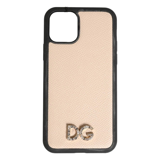DOLCE & GABBANA Phone Case Cover Pink Leather Crystal DG iPhone 11