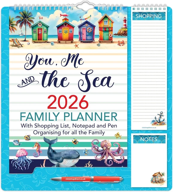 2026 FAMILY ORGANISER Calendar Wall Planner With Memo Pad Pen 2026 Family Organiser Calendar Wall Planner With Memo.webp