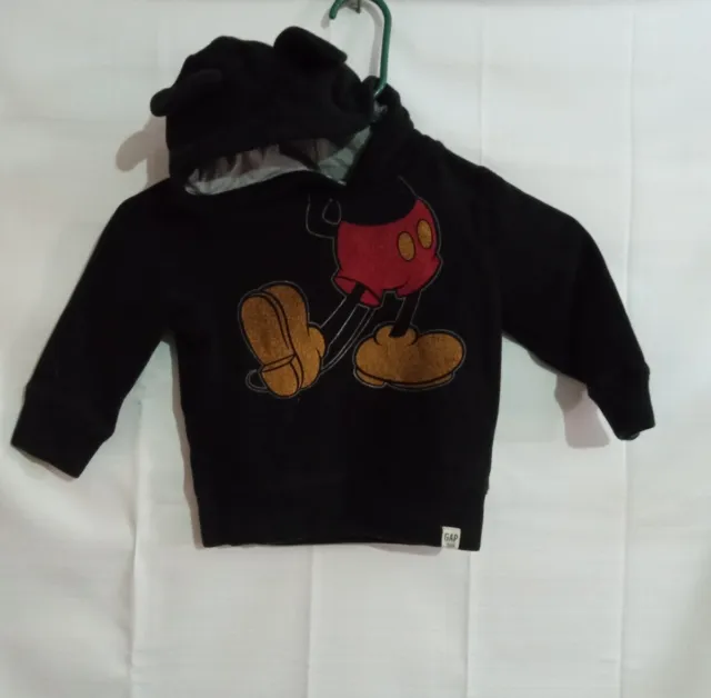 GAP Disney Hooded Sweatshirt Hoodie Mickey Mouse Ears Disneyland World Boys Girl