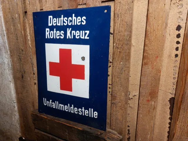 Emailleschild Gewölbt Deutsches Rotes Kreuz Emailschild Blechschild Reklame Top