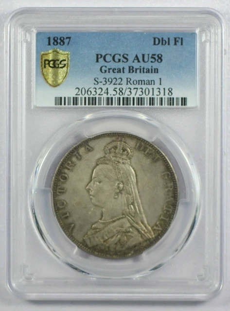{DO280F} 1887 Great Britain Double Florin PCGS AU 58