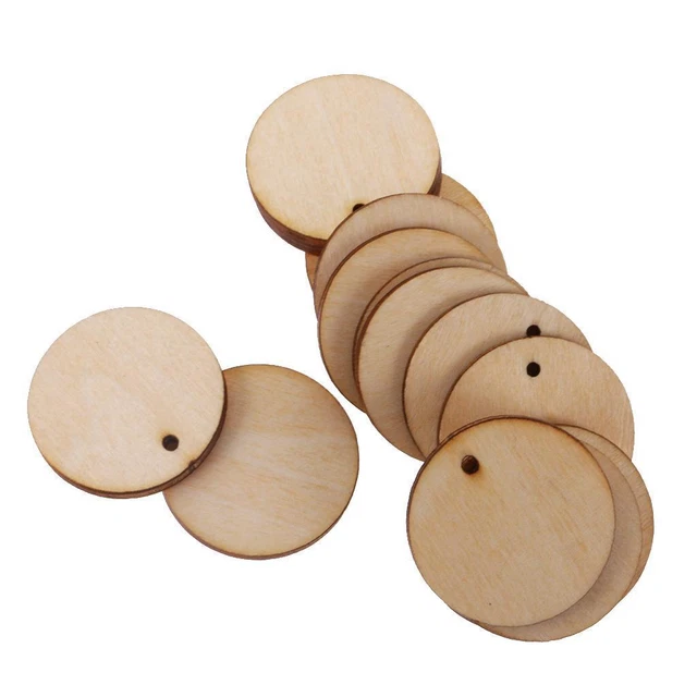 10/25/50/100Set Holzformen Scheiben Verzierungen Geschenke Tags Scrapbooking