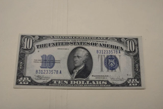 U.S Ten Dollar Silver Certificate FR# 1704 Uncirculated Crisp 3