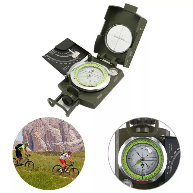 Pocket Professional Military Army Metal Sighting Compass Clinometer Camping Hot