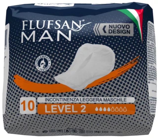 Flufsan Incontinence Pads for Men with Built-in 'Pocket' - 2 sizes available 2