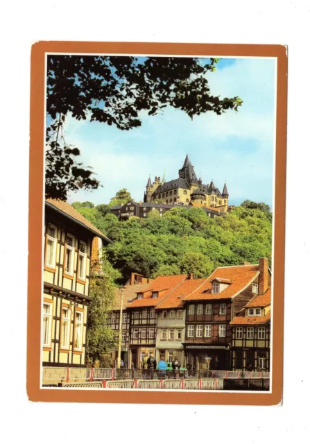 AK Ansichtskarte Wernigerode / Harz / Schöne Ecke mit Blick zum Schloss
