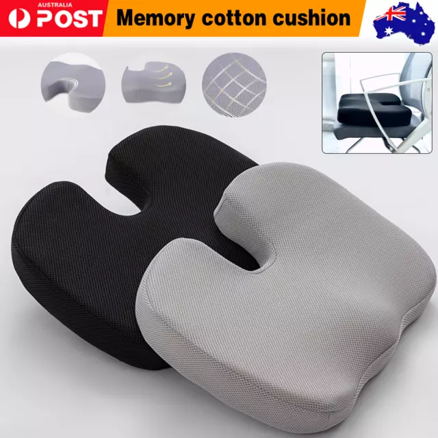 Orthopaedic Memory Foam Seat Cushion Support Back Pain Chair Pillow Car Coccyx