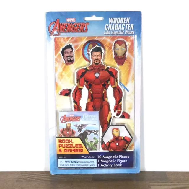 Marvel Avengers Iron Man personaje de madera con piezas magnéticas Tony Stark
