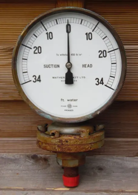 Vintage Original Maritime Brass Boat Engine Room Suction Head ft. water Gauge*