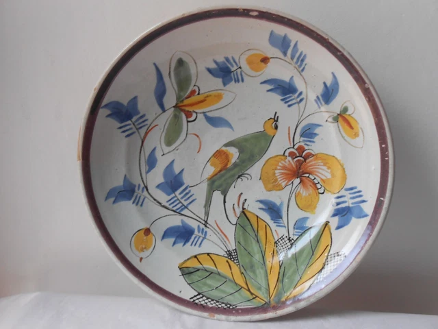 Ancien Plat Creux En Faïence D'Onnaing – Service Moisson – Début XXe