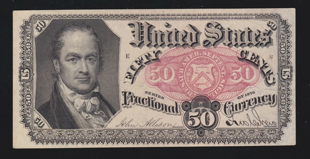 US 50c Crawford Fractional Currency Note FR 1381 Position E-2 Ch CU