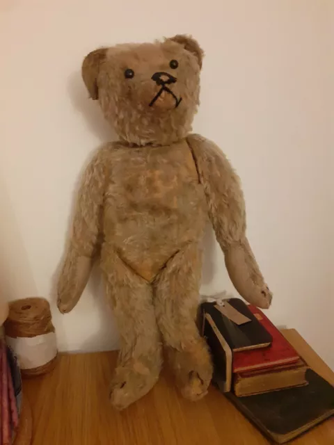 Seltener antiker Strunz? Bär frühdeutsch? gegelenkter Mohair Teddybär lange Arme 2