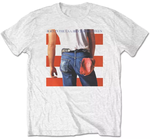 Bruce Springsteen Born In The USA White T-Shirt - OFFICIAL