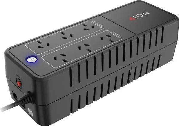 Multi-plug ION F10 850VA Power Board UPS, 6 Outlets, 90mm x 110mm x 309mm, 2 Yea