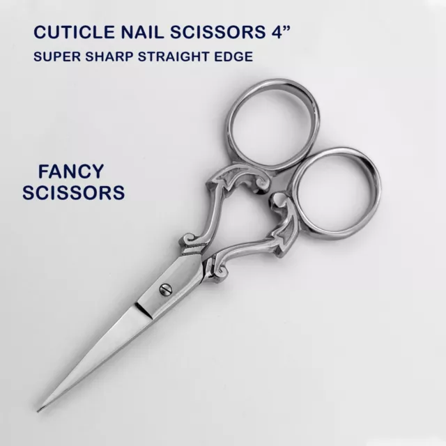 Super Sharp Curved Edge Cuticle Nail Scissors Arrow Point Silver Steel Uk Srock