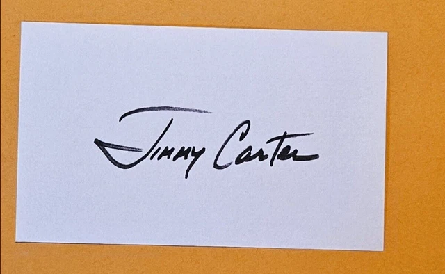 JIMMY CARTER SIGNED 3x5 INDEX CARD AUTOGRAPH