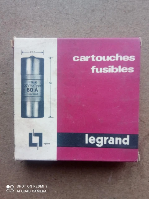 Boite de 10 Fusibles 40A - 22,2 X 58 mm Legrand : 10 150 40 40a - neuve - 500 V