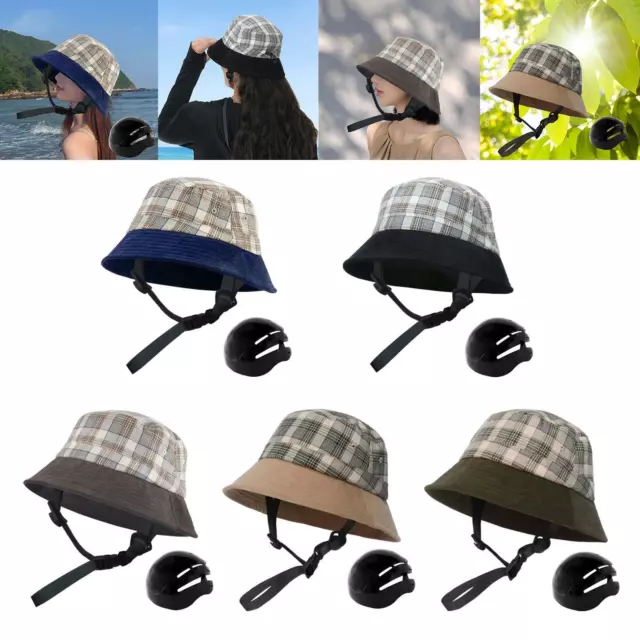 Women Biking Bucket Hat Sunhat with Protective Head Shell Stylish Fishing Hat