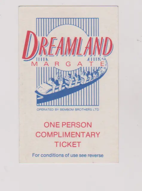 Dreamland - Margate - Original Bingo Complimentary Ticket -  Kent