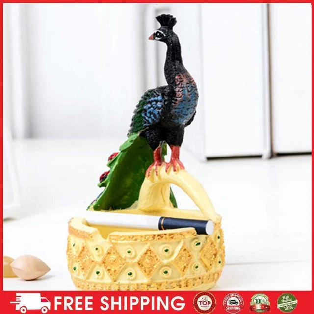 Cenicero Peacock Chic bandeja de ceniza cigarrillos de resina ambiental para gabinete de vinos