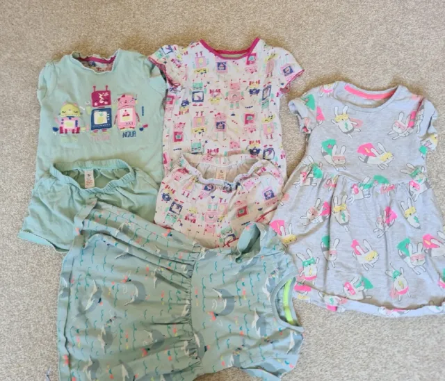 Girl Age 2-3 Summer Bundle Pyjamas Dresses Tu M&S