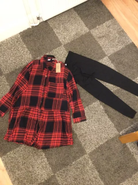 Camicia bambina Next abito e leggings età 13 anni nuova con etichette