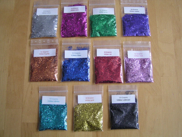 Glitter Glitzer-Pulver bunt Nagel-Design Flakes Deko Basteln Nail-Art