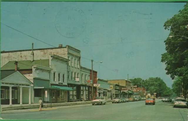 Vintage Michigan MI Street View Scene Postcard Centerville 1986 Joseph County