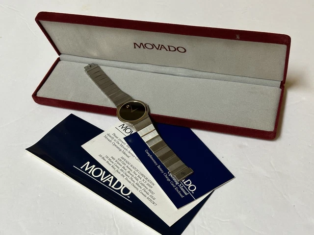 Movado Museum Classic Wrist Watch for Women 32mm Quartz Box Black Dial 3.5mm