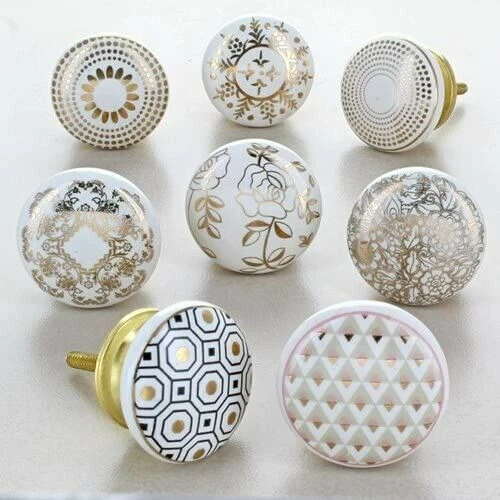 Boutons de porte en céramique pour tiroir, commode, armoire, armoire, placards