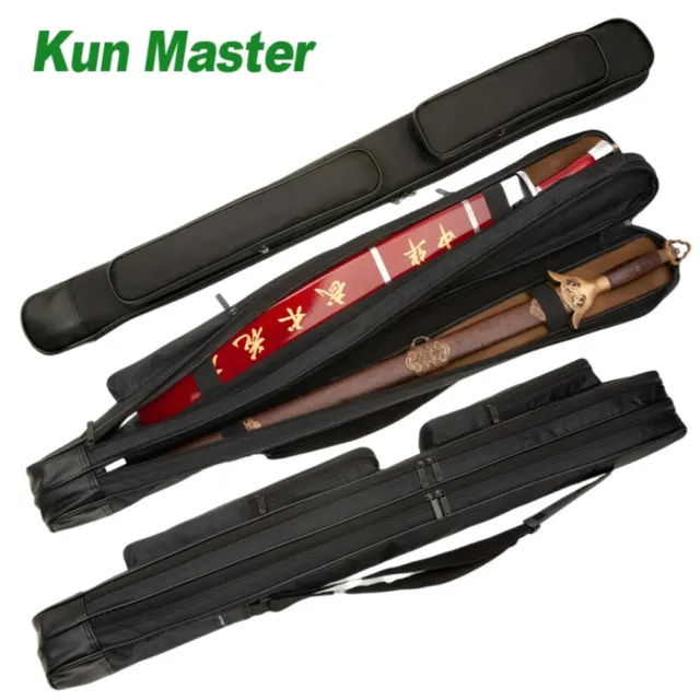 Tai Chi Sword Bag Martial Art Case 41in Kung Fu Swords Stick Hold 2 Katana