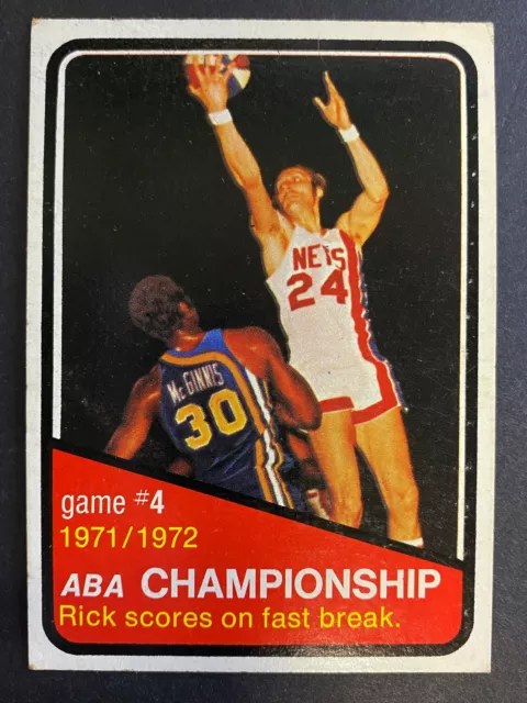 Rick Barry 1972-73 Topps Basketball ABA Championship Card New York Nets #244